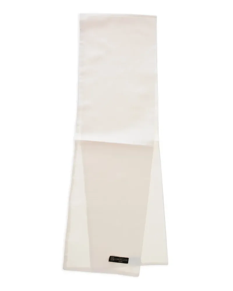 Corneliani logo-patch scarf - Nude Nude