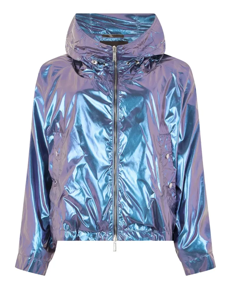 MOORER Ninfa-Ep metallic hooded jacket - Blau Blau