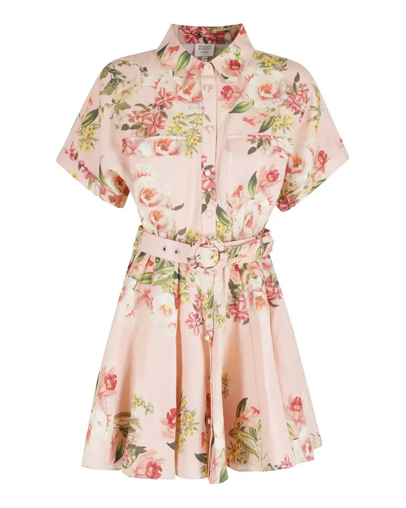 Hemant & Nandita floral-belted shirt dress - Rosa Rosa