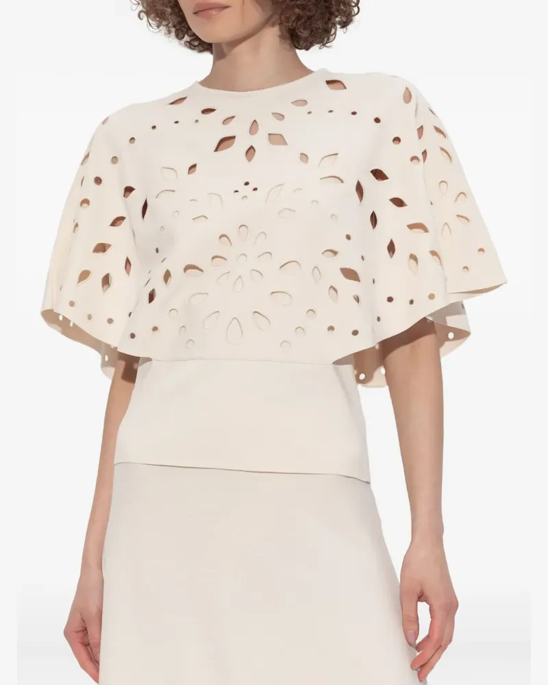 Ulla Johnson Josie T-Shirt mit Laser-Cuts - Nude Nude