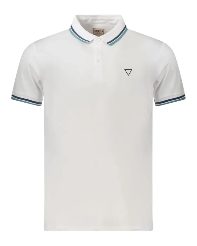 Guess striped-trim polo shirt - Weiß Weiß