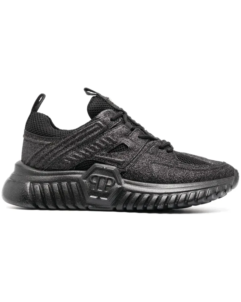 Philipp Plein Runner Sneakers mit Glitter-Optik - Schwarz Schwarz