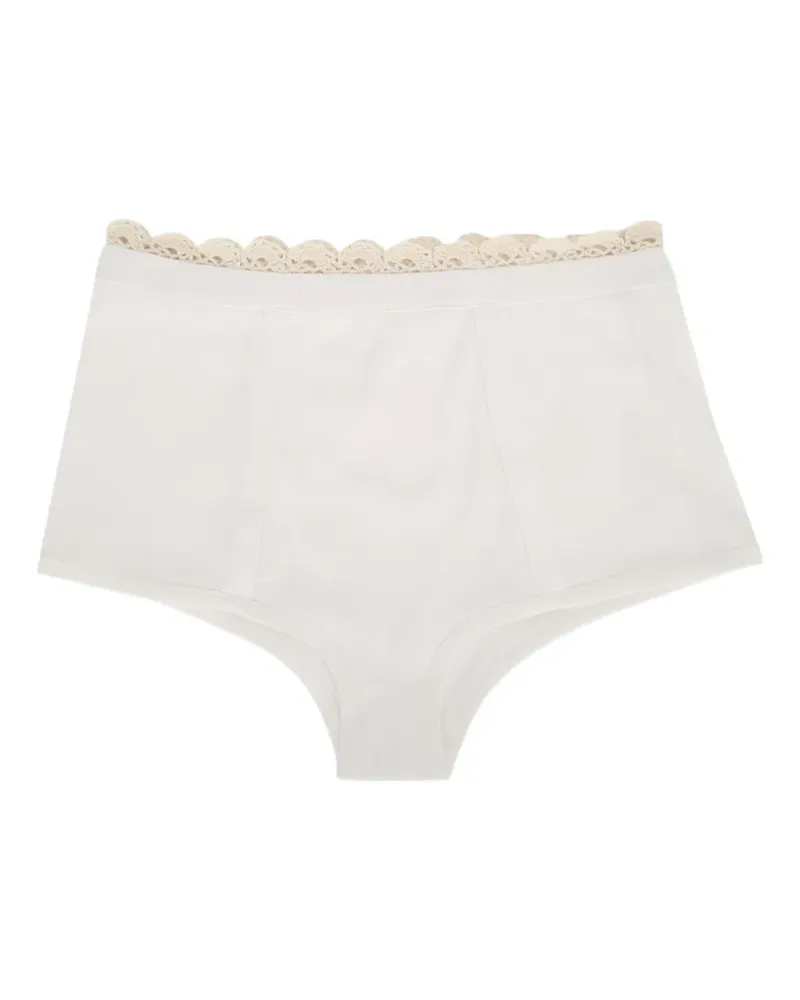 Magda Butrym Gerippte Shorts mit Wellensaum - Weiß Weiß