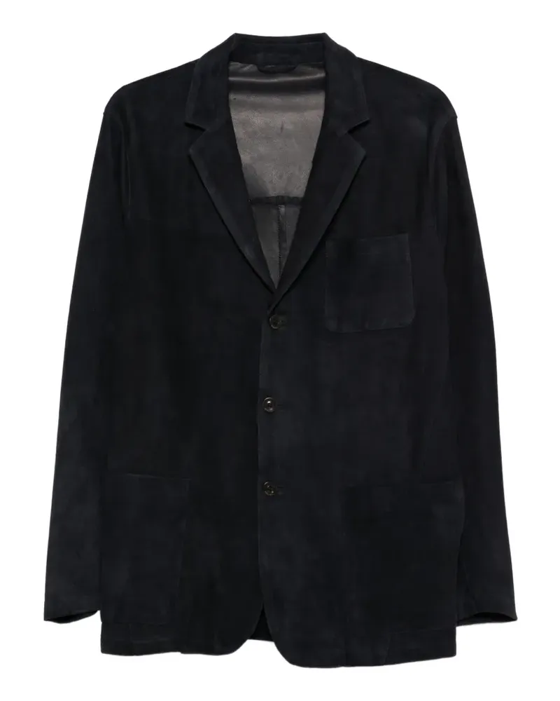 Boglioli patch-pocket leather jacket - Blau Blau