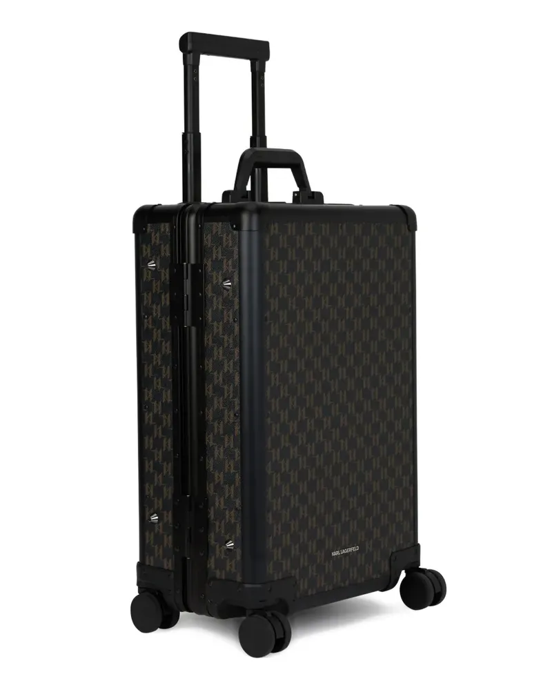 Karl Lagerfeld Rollkoffer mit Monogramm - Schwarz Schwarz