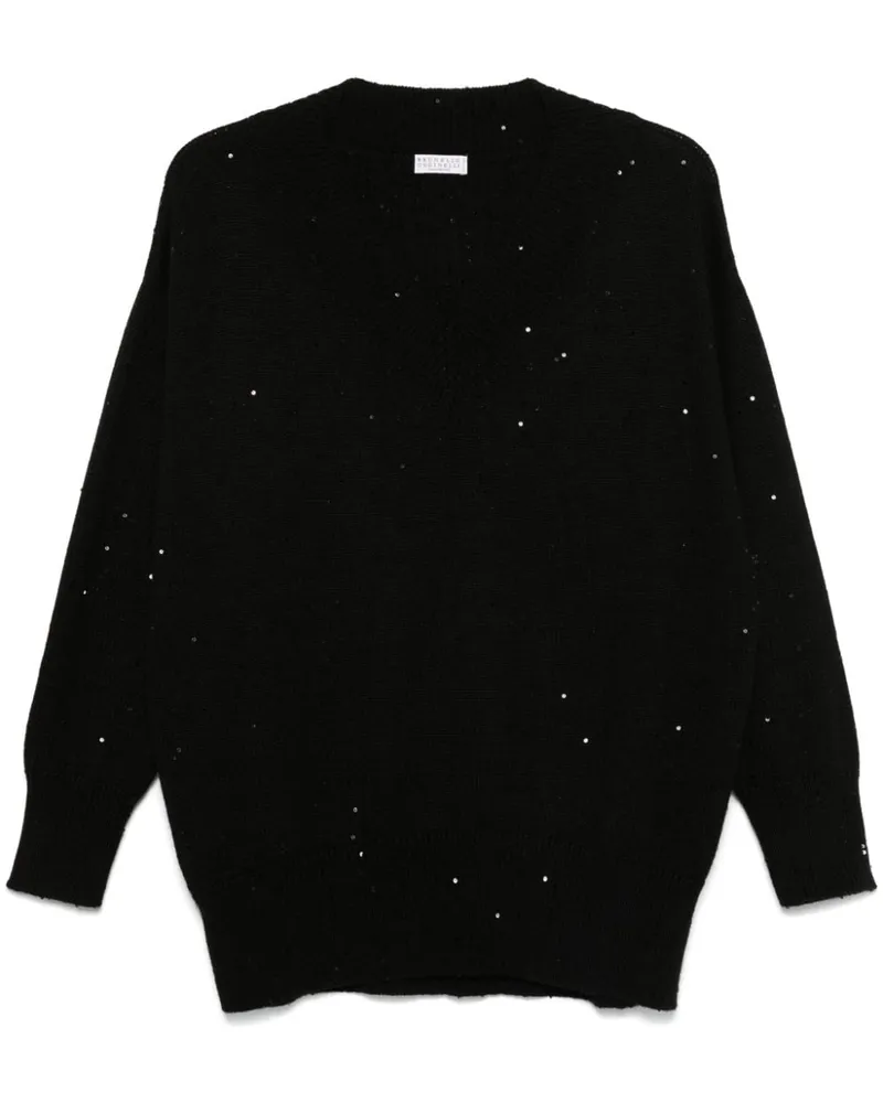 Brunello Cucinelli Pullover mit Pailletten - Schwarz Schwarz