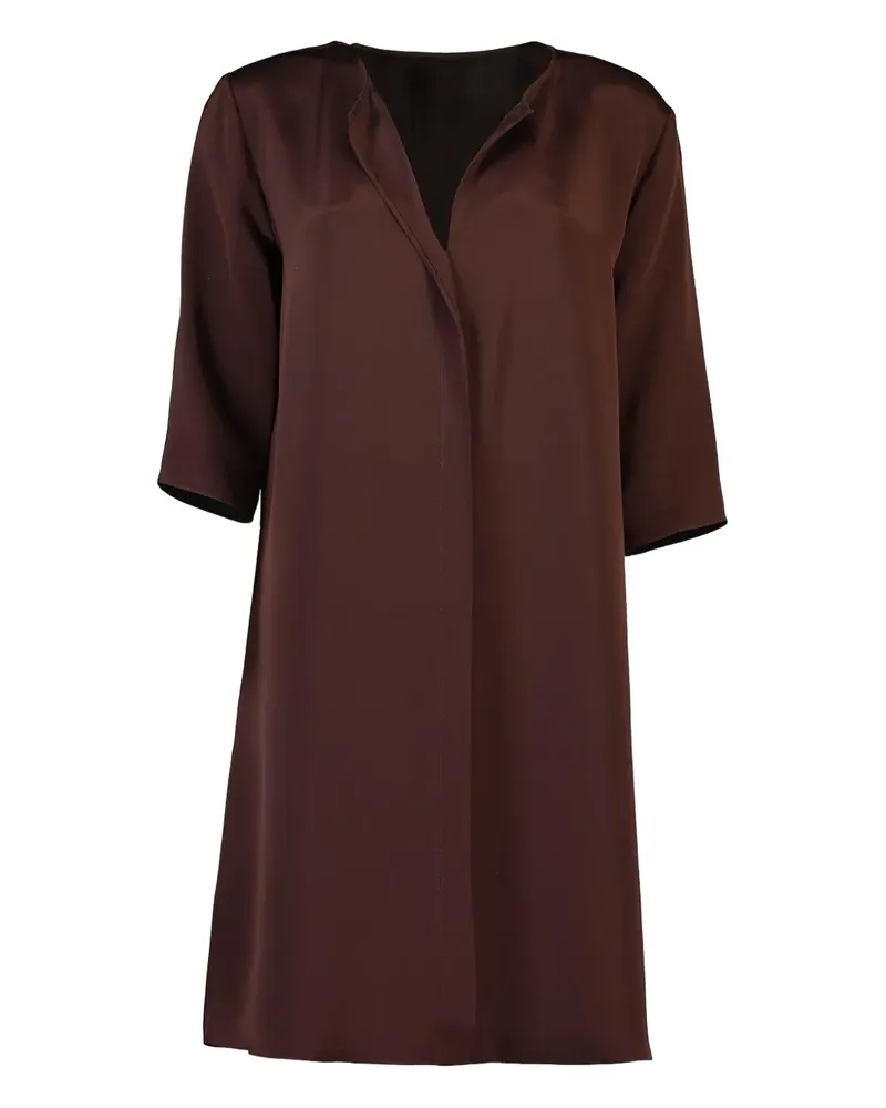 Peter Cohen Oh satin V-neck dress - Braun Braun