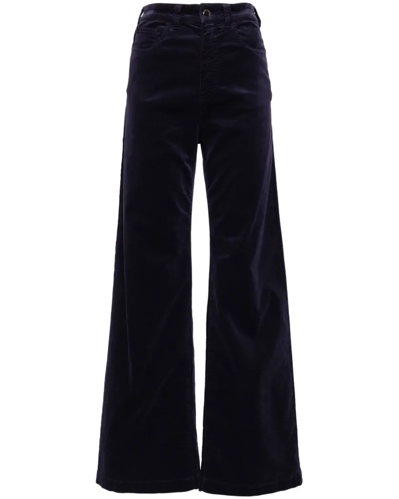 Emporio Armani Cord-Palazzohose mit hohem Bund - Violett Violett