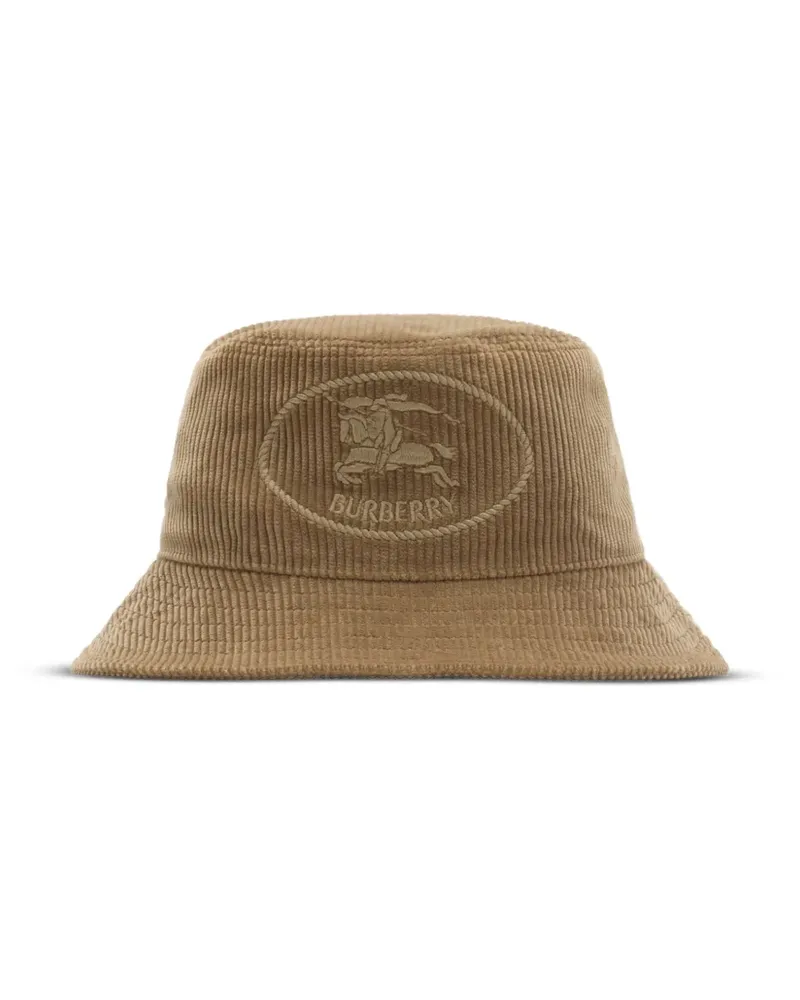 Burberry Fischerhut aus Cord mit Knight-Stempel - Nude Nude