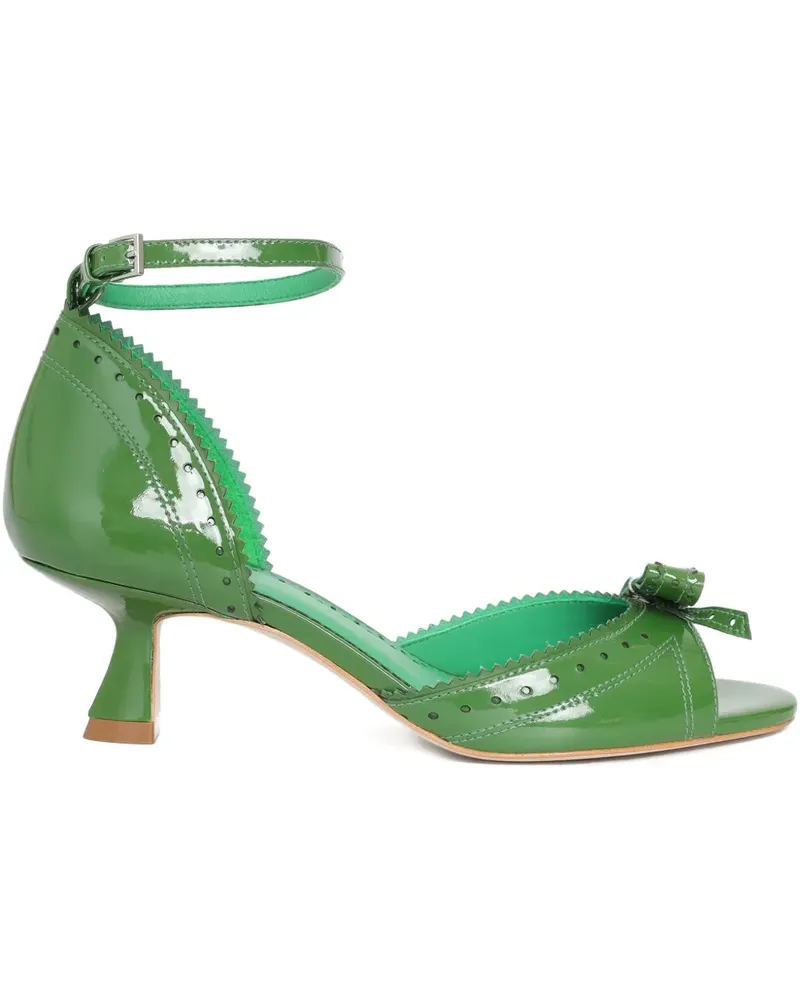 Sarah Chofakian 55mm Macaron bow scalloped sandals - Grün Grün