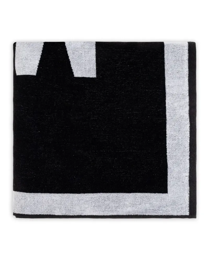 Moschino Badetuch mit Logo-Detail - Schwarz Schwarz