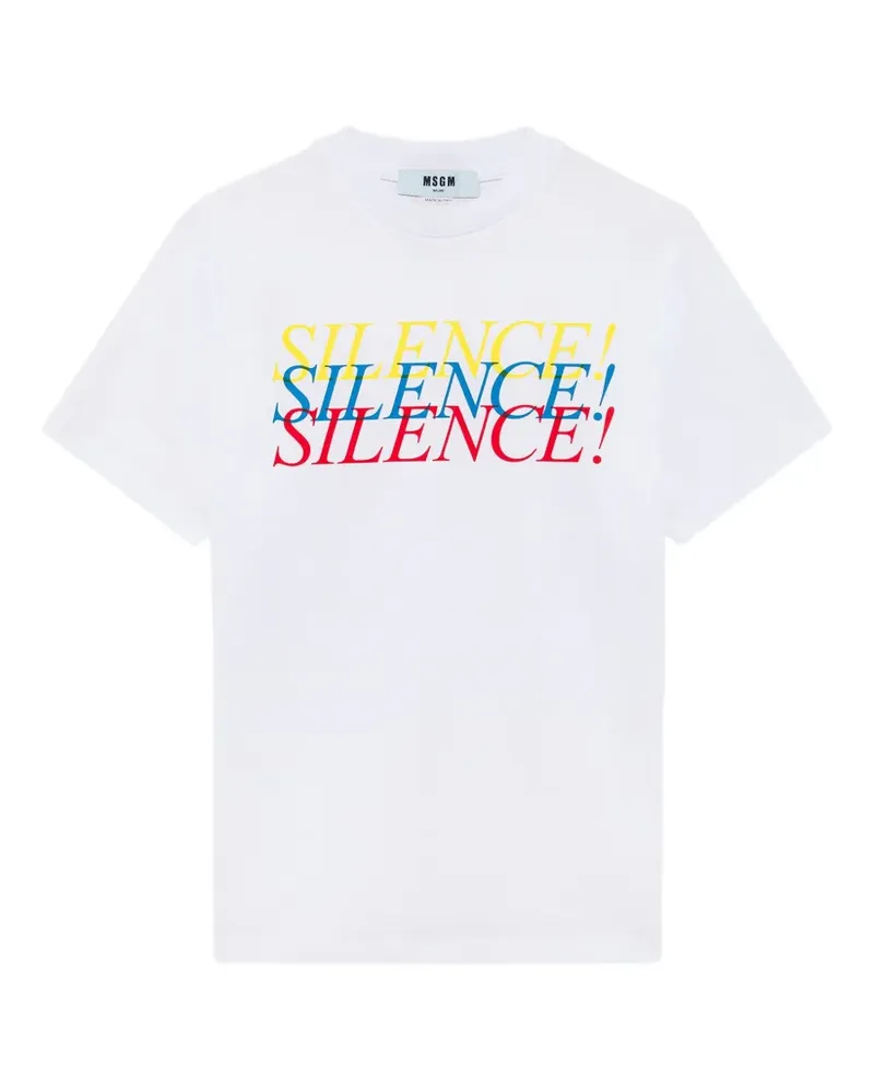 MSGM T-Shirt mit Slogan-Print - Weiß Weiß
