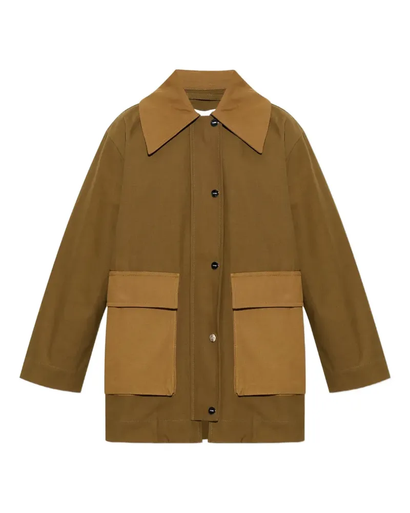 Ganni Jacke im Military-Look - Grün Grün