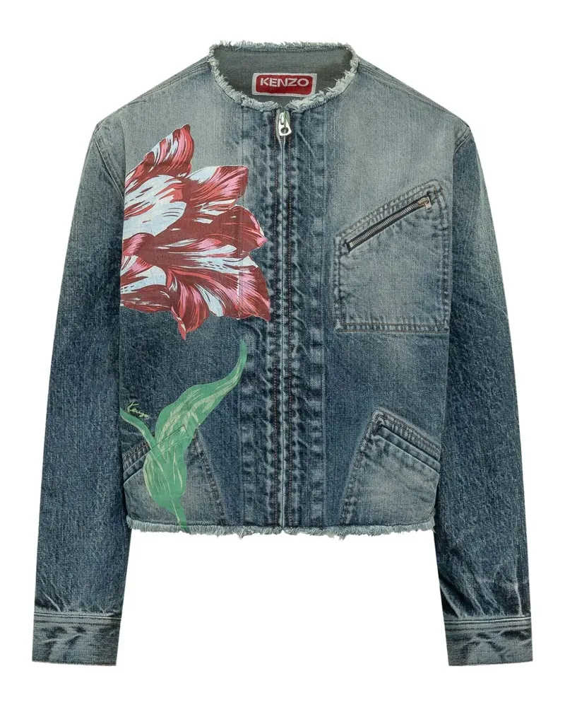 Kenzo Tulip floral-print denim jacket - Blau Blau