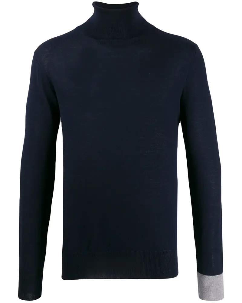 LC23 Schmaler Rollkragenpullover - Blau Blau