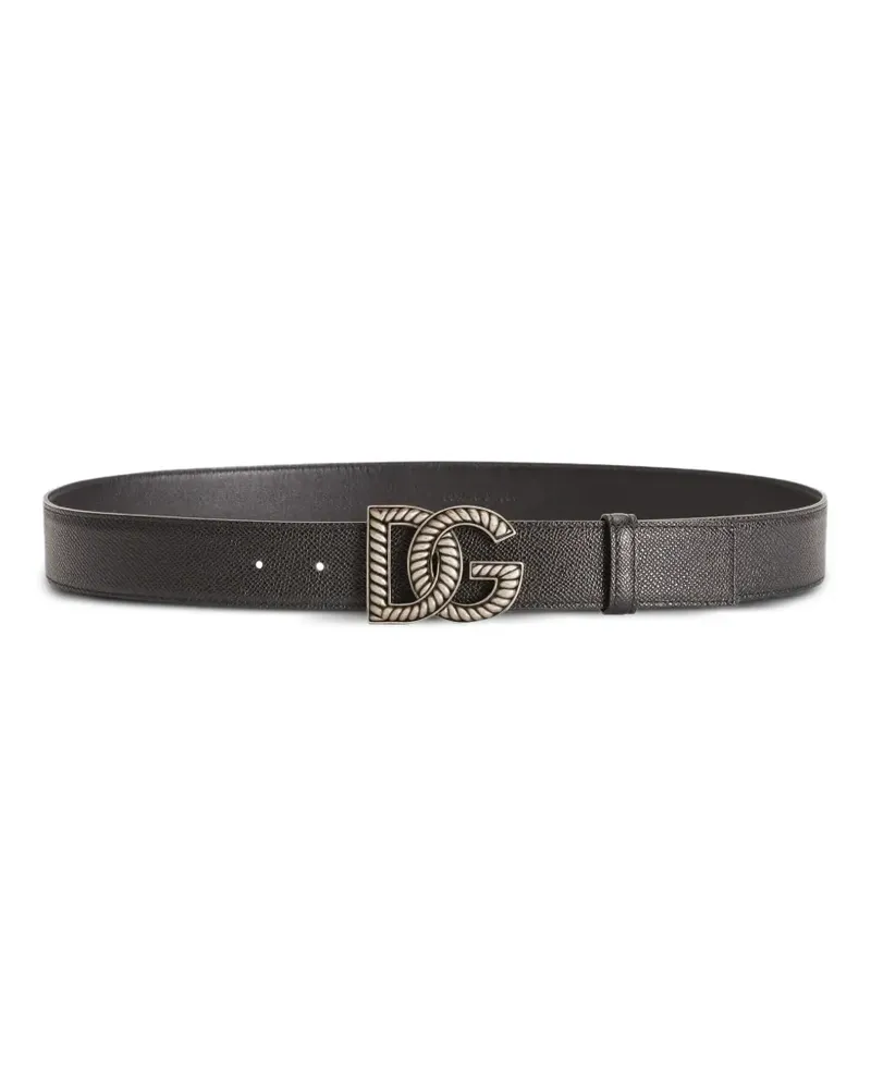 Dolce & Gabbana Gürtel mit Logo-Schnalle - Schwarz Schwarz
