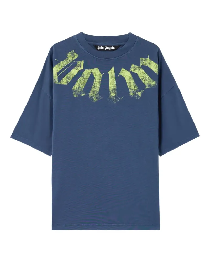 Palm Angels T-Shirt mit Logo-Print - Blau Blau