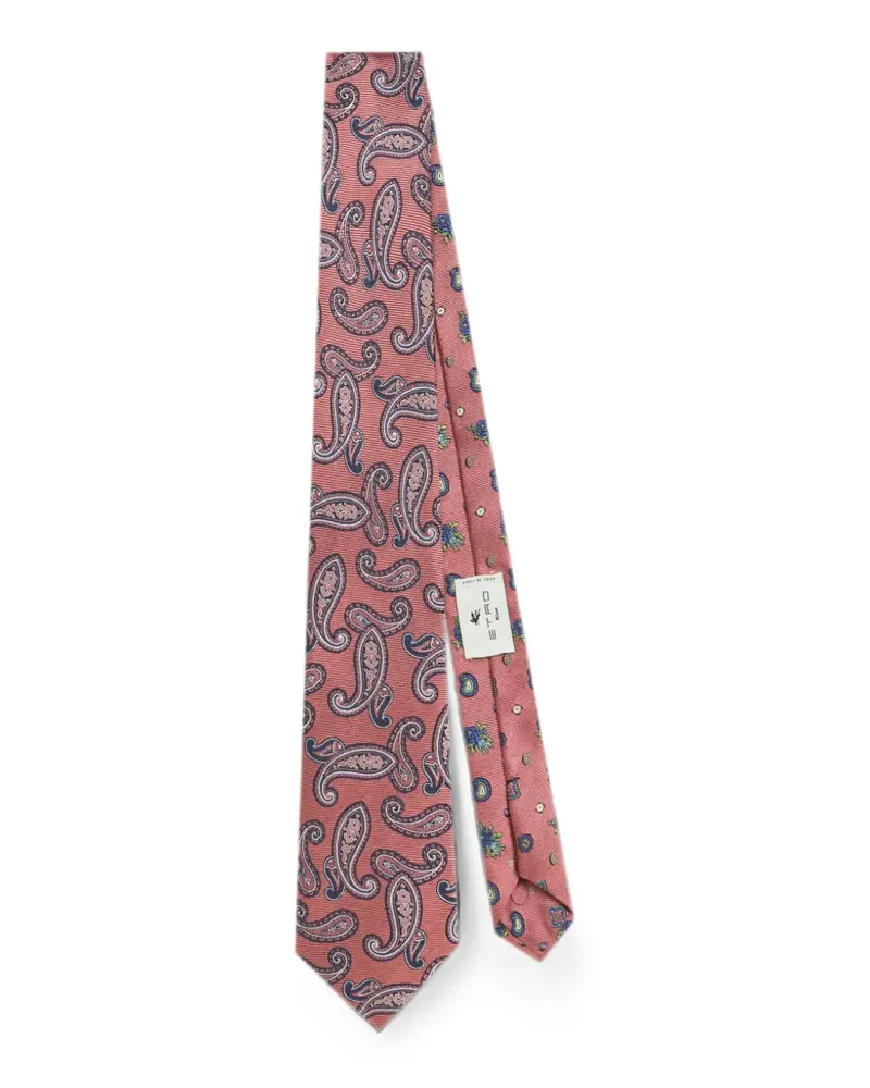 Etro Jacquard-Krawatte mit Paisleymuster - Rosa Rosa