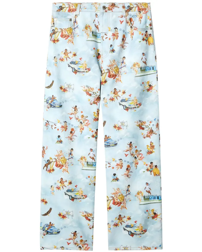 OFF-WHITE Jeans mit Fresko-Print - Blau Blau