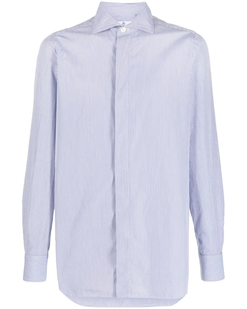 Finamore 1925 Langärmeliges Hemd - Blau Blau