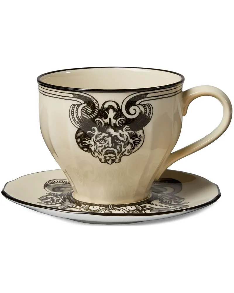 Gucci Star Eye XL Tasse mit Untertasse Weiß