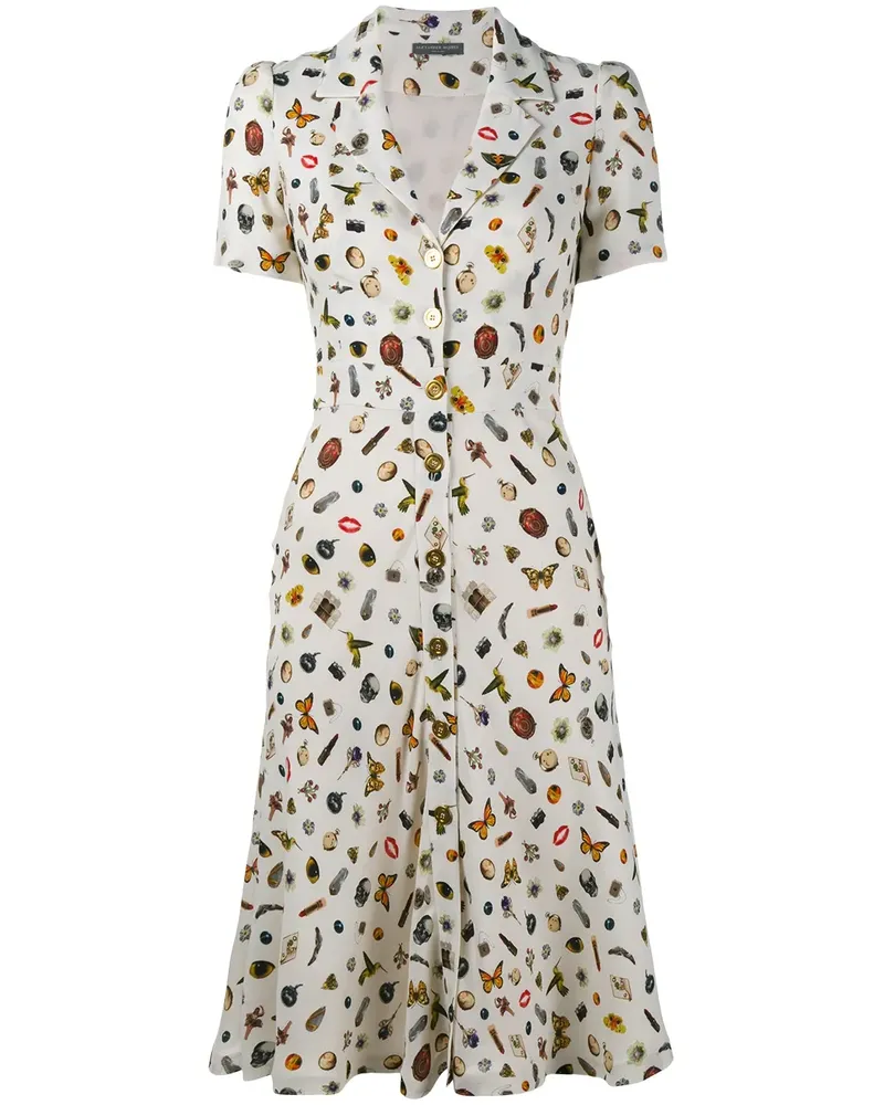 Alexander McQueen Obsession' Seidenkleid mit Print - Gelb Gelb