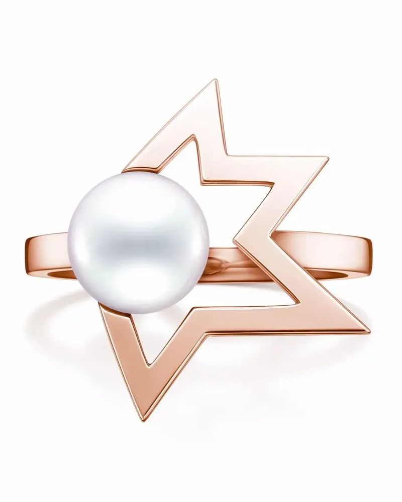 TASAKI 18kt Comet Plus Rotgoldring mit Perle - Rosa Rosa