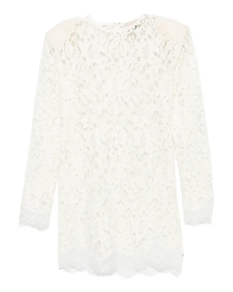 Aniye By lace-overlay long-sleeve mini dress - Weiß Weiß