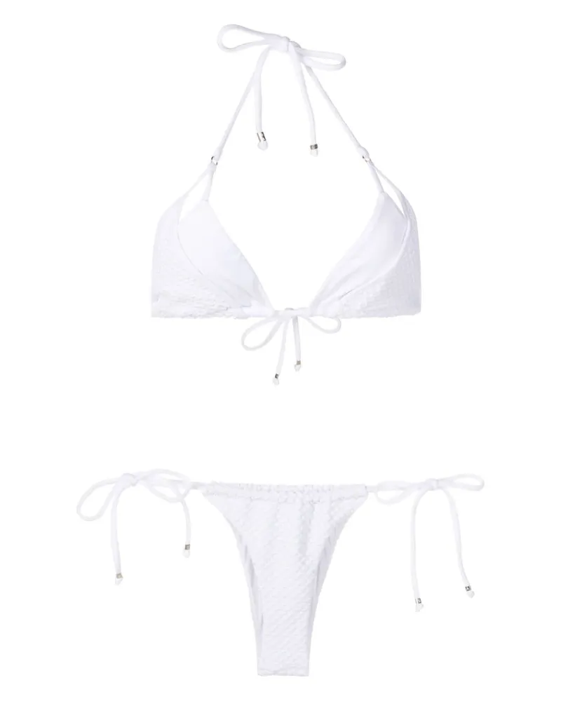 Amir Slama Triangel-Bikini mit Neckholder - Weiß Weiß