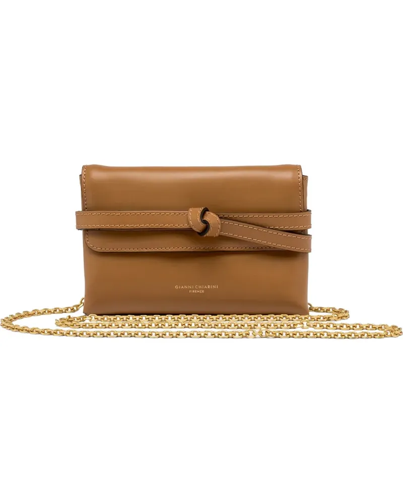 Gianni Chiarini Belty knotted leather shoulder bag - Braun Braun