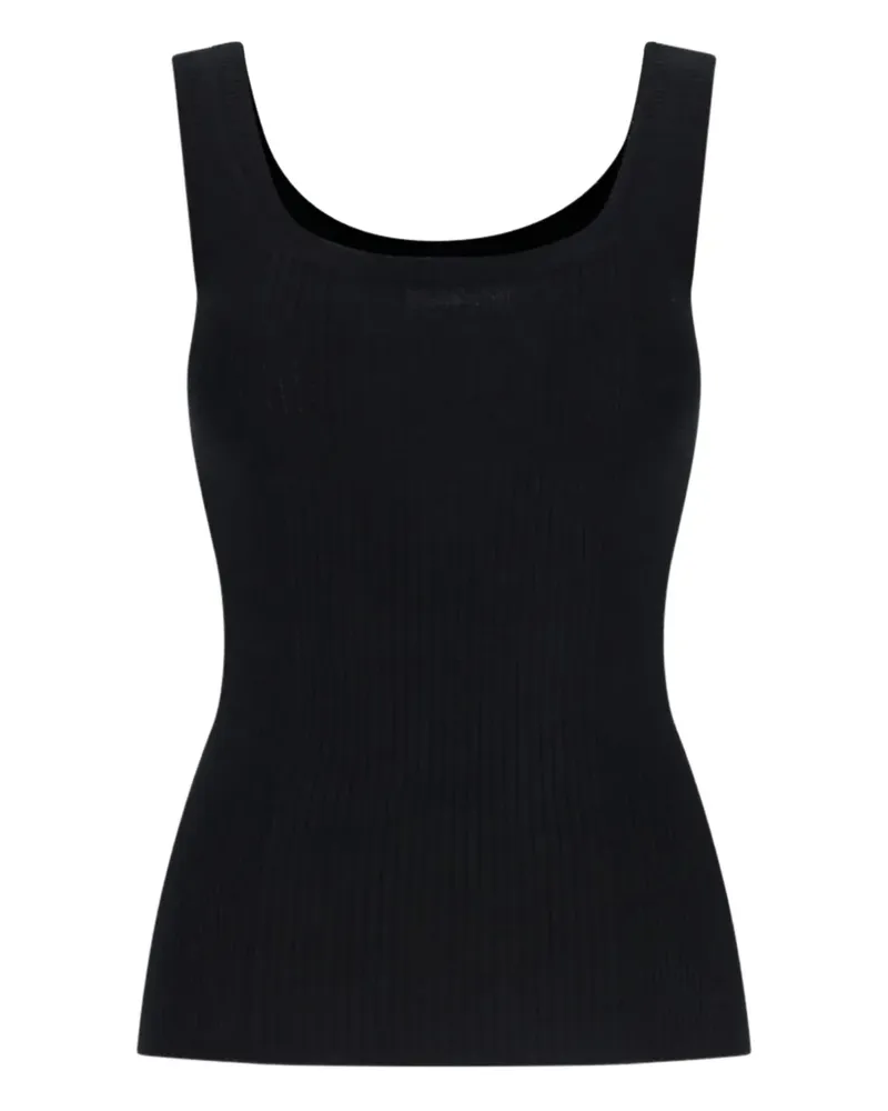 6397 Geripptes Trägershirt - Schwarz Schwarz