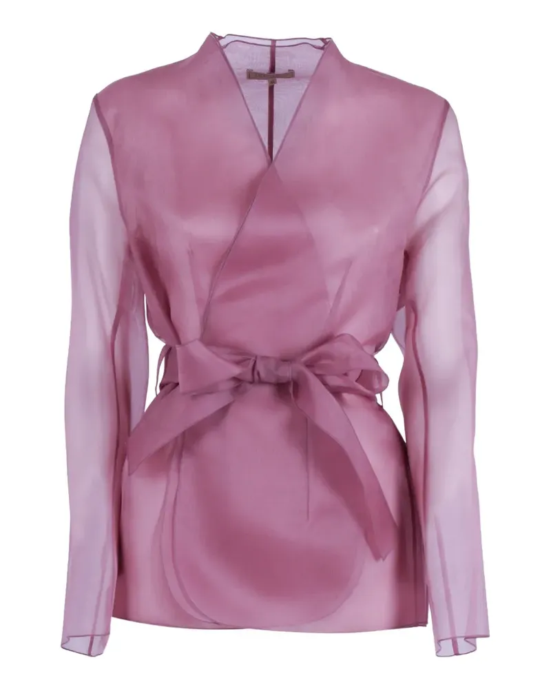 Antonelli Firenze sheer belted jacket - Rosa Rosa