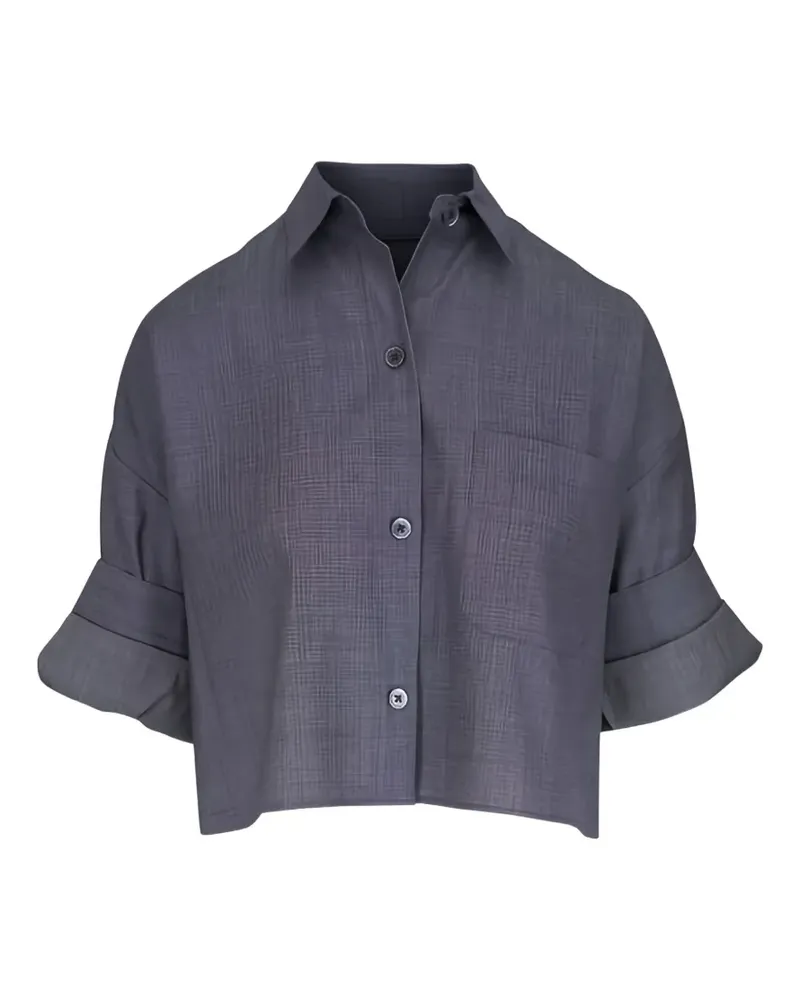 TWP cuffed cropped blouse - Blau Blau