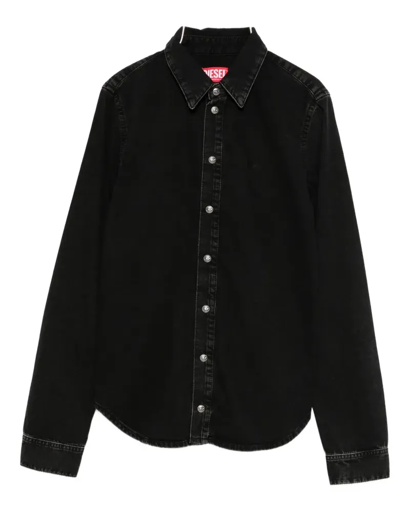 Diesel Klassisches Jeanshemd - Schwarz Schwarz