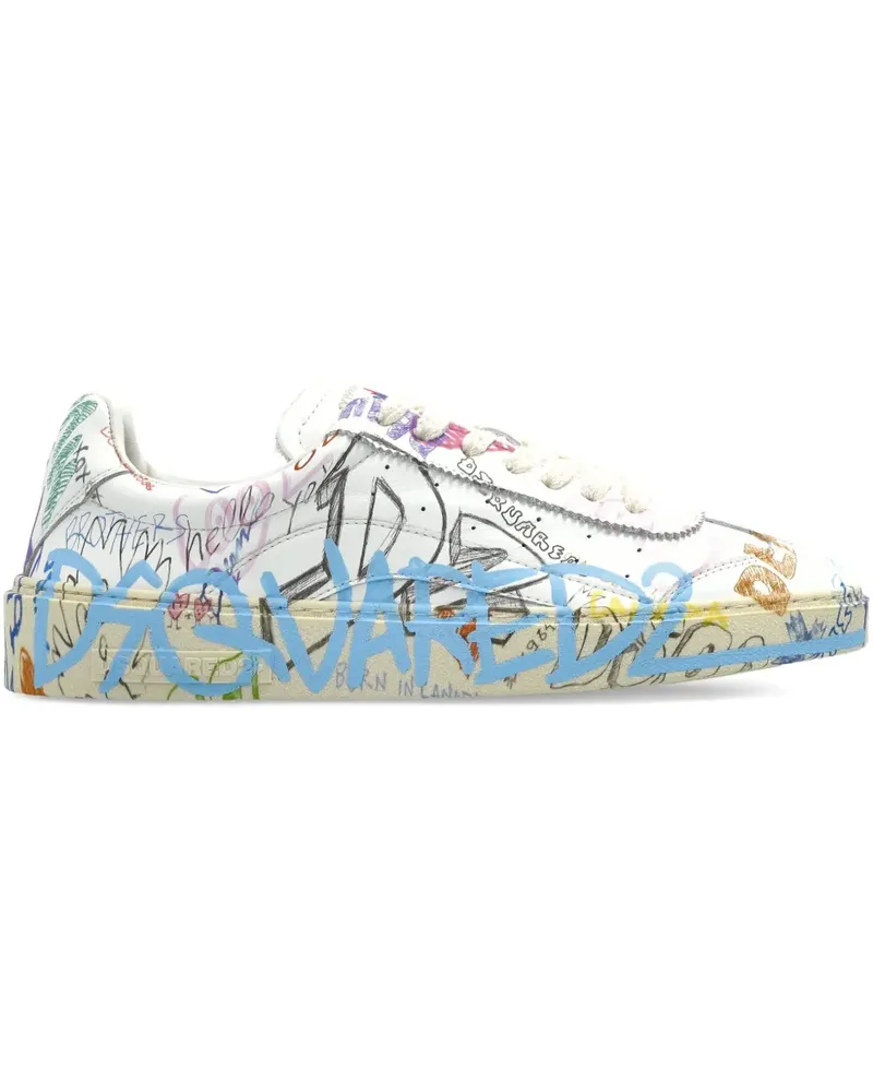 Dsquared2 Rider Sneakers mit Print - Weiß Weiß