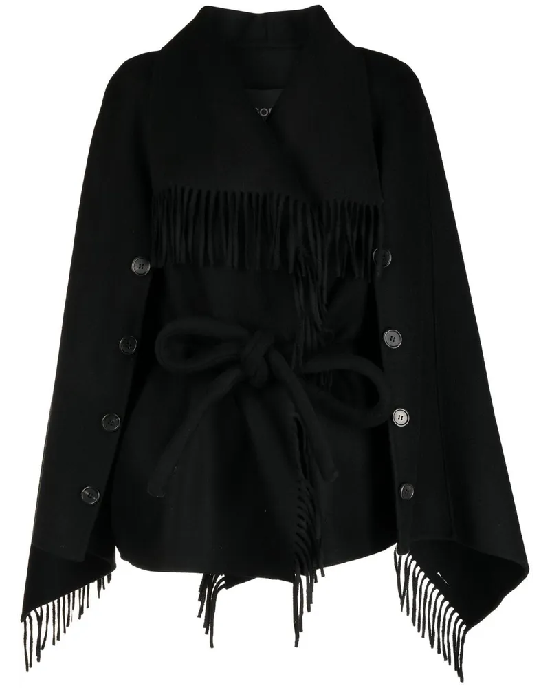 GOEN.J Mantel im Layering-Look - Schwarz Schwarz