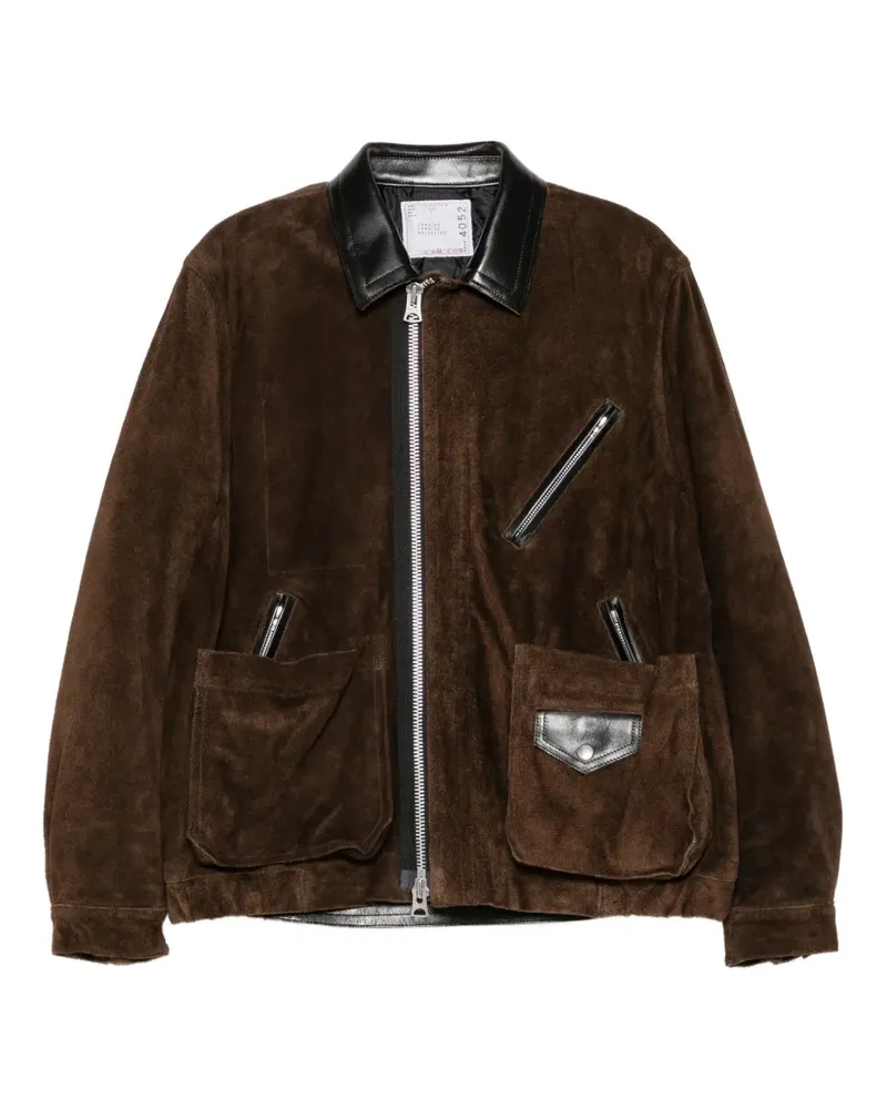 Sacai Blousonjacke aus Wildleder - Braun Braun