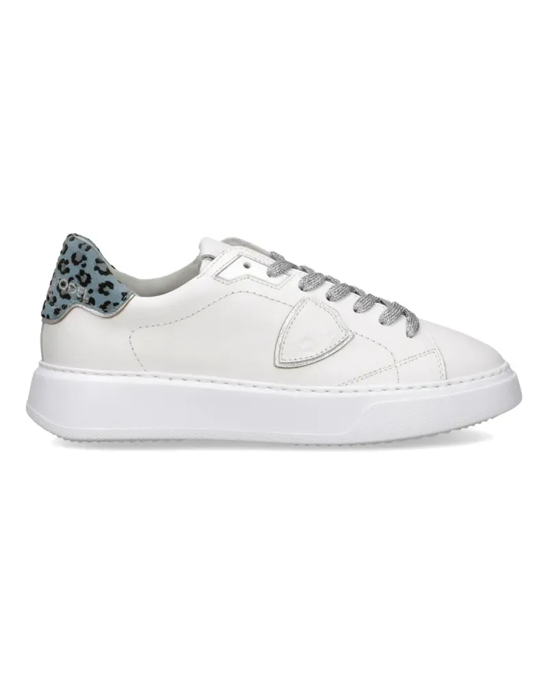 Philippe Model Temple Low Sneakers mit Leopardenmuster - Weiß Weiß
