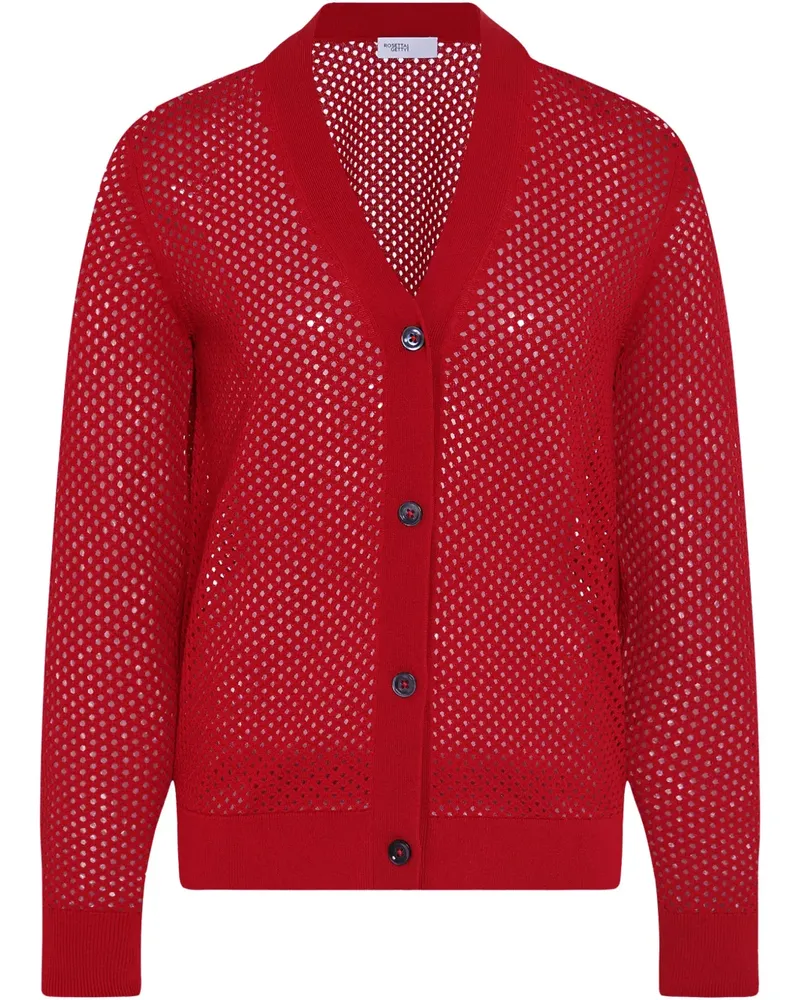 Rosetta Getty Cardigan aus Mesh-Pointelle - Rot Rot