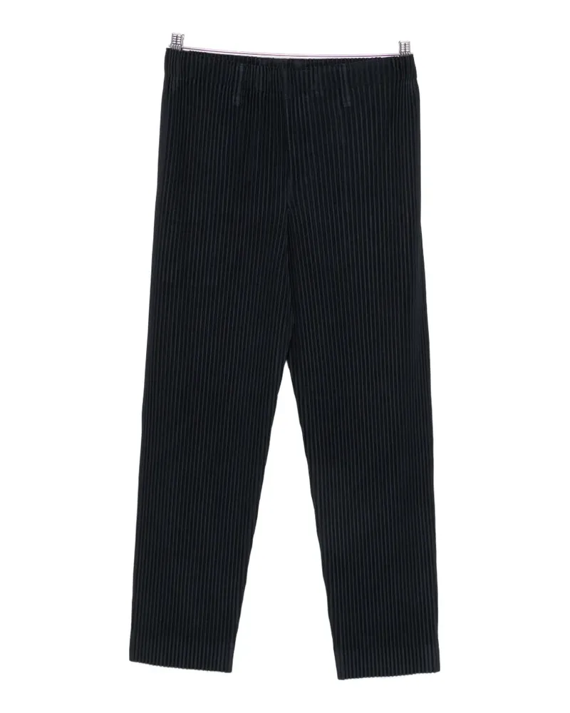 Issey Miyake plissé-effect straight-leg trousers - Blau Blau