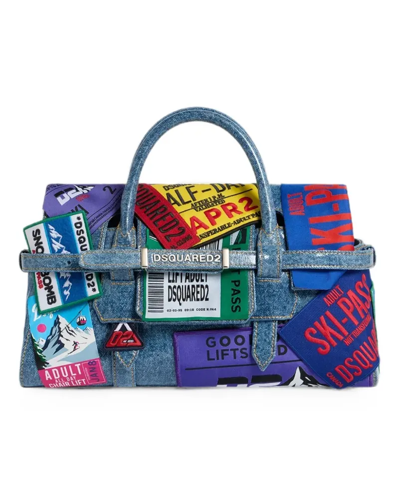 Dsquared2 Tote Bag mit Patches - Blau Blau