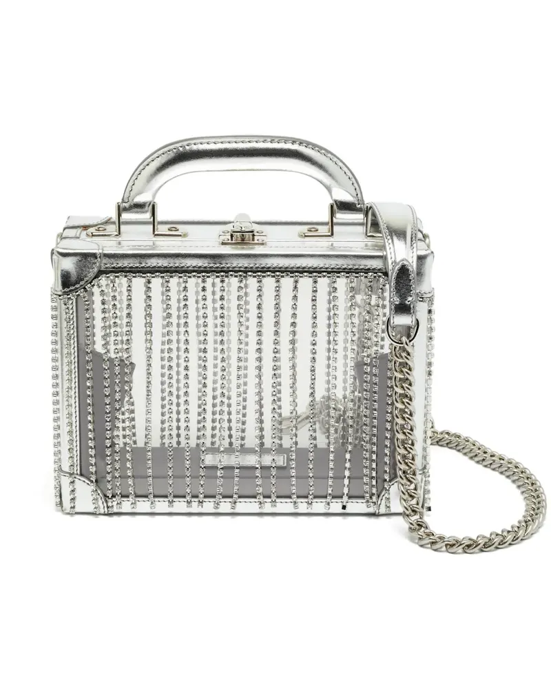 Area x Bertoni Ling Ling Satchel-Tasche mit Kristallfransen - Silber Silber