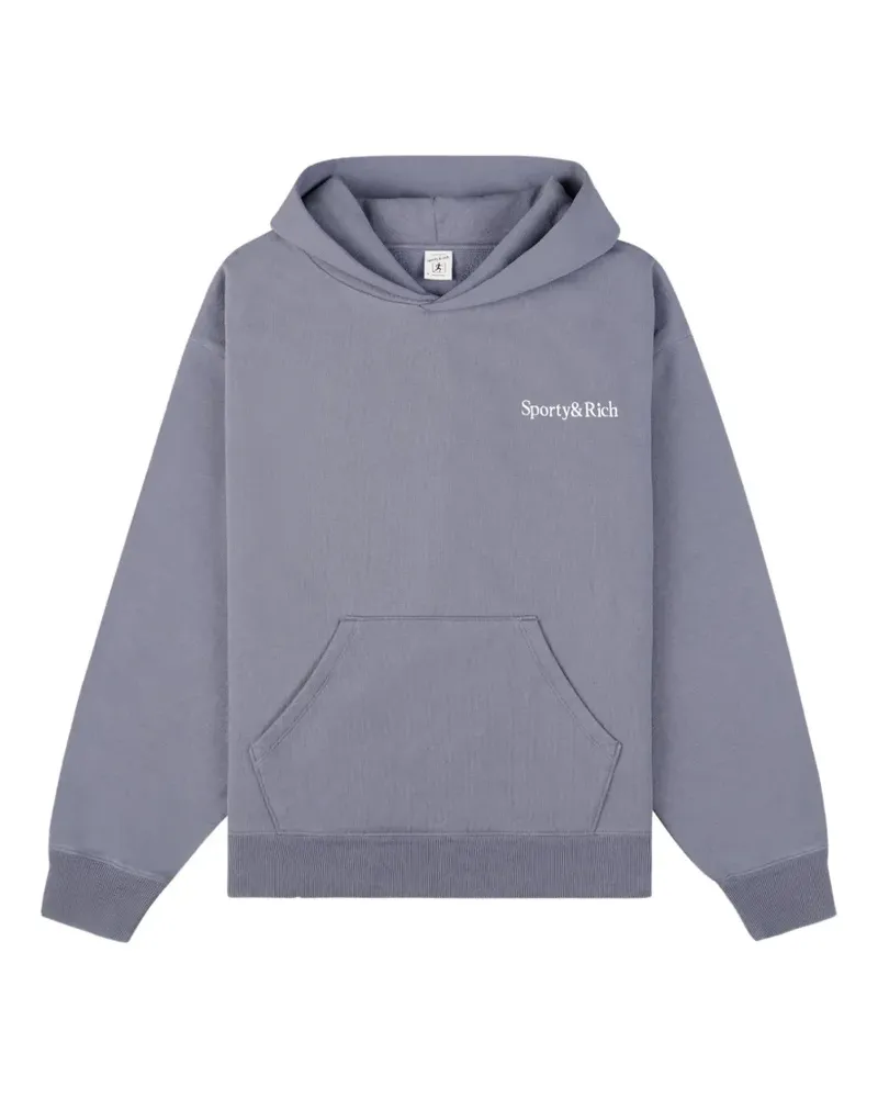 SPORTY & RICH Hoodie mit Logo-Stickerei - Blau Blau