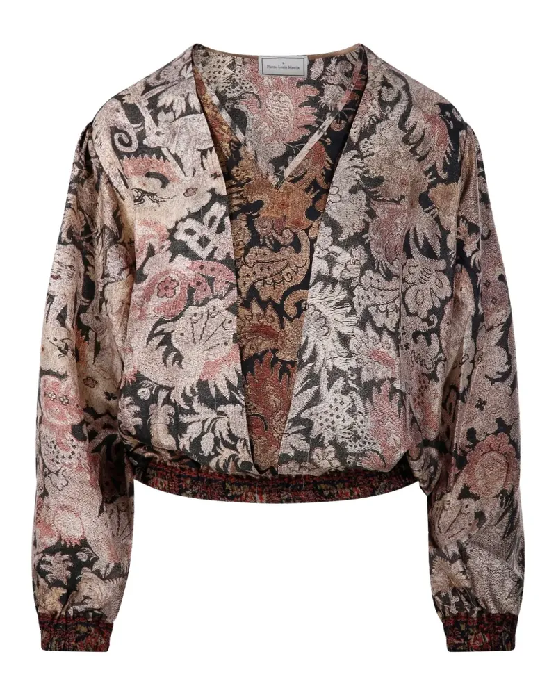 Pierre-Louis Mascia Aloes Bluse mit Blumenmuster - Gold Gold