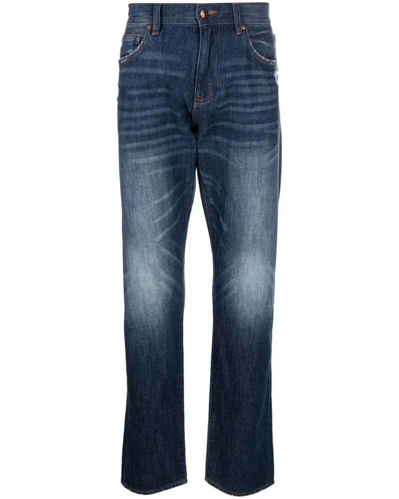 Armani Exchange Halbhohe Straight-Leg-Jeans - Blau Blau