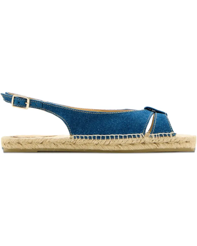 Castañer Flache Slingback-Espadrilles aus Denim - Blau Blau