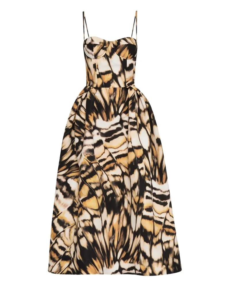 Oscar de la Renta Midikleid aus Seide - Schwarz Schwarz