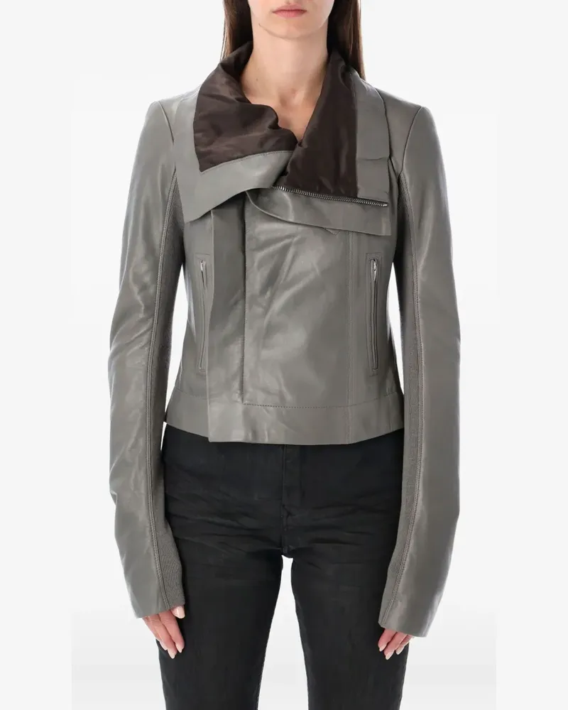 Rick Owens Naska Jacke aus Lammleder - Grau Grau