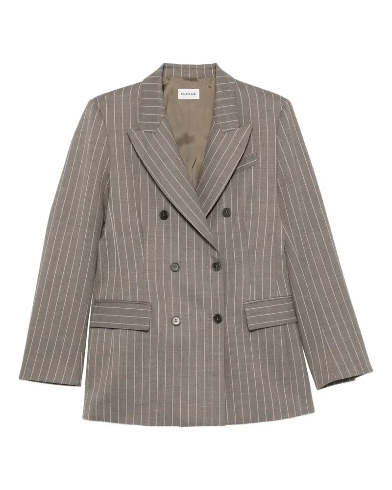 P.A.R.O.S.H. P.A.R.O H. pinstripe-pattern double-breasted blazer - Braun Braun