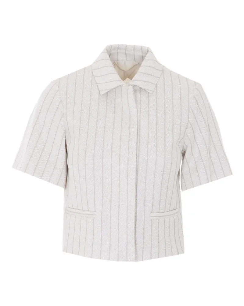 Max Mara Gestreifter Blazer - Weiß Weiß